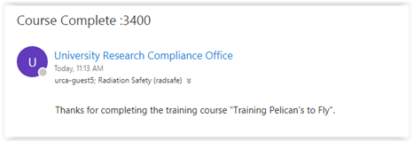 training course completed